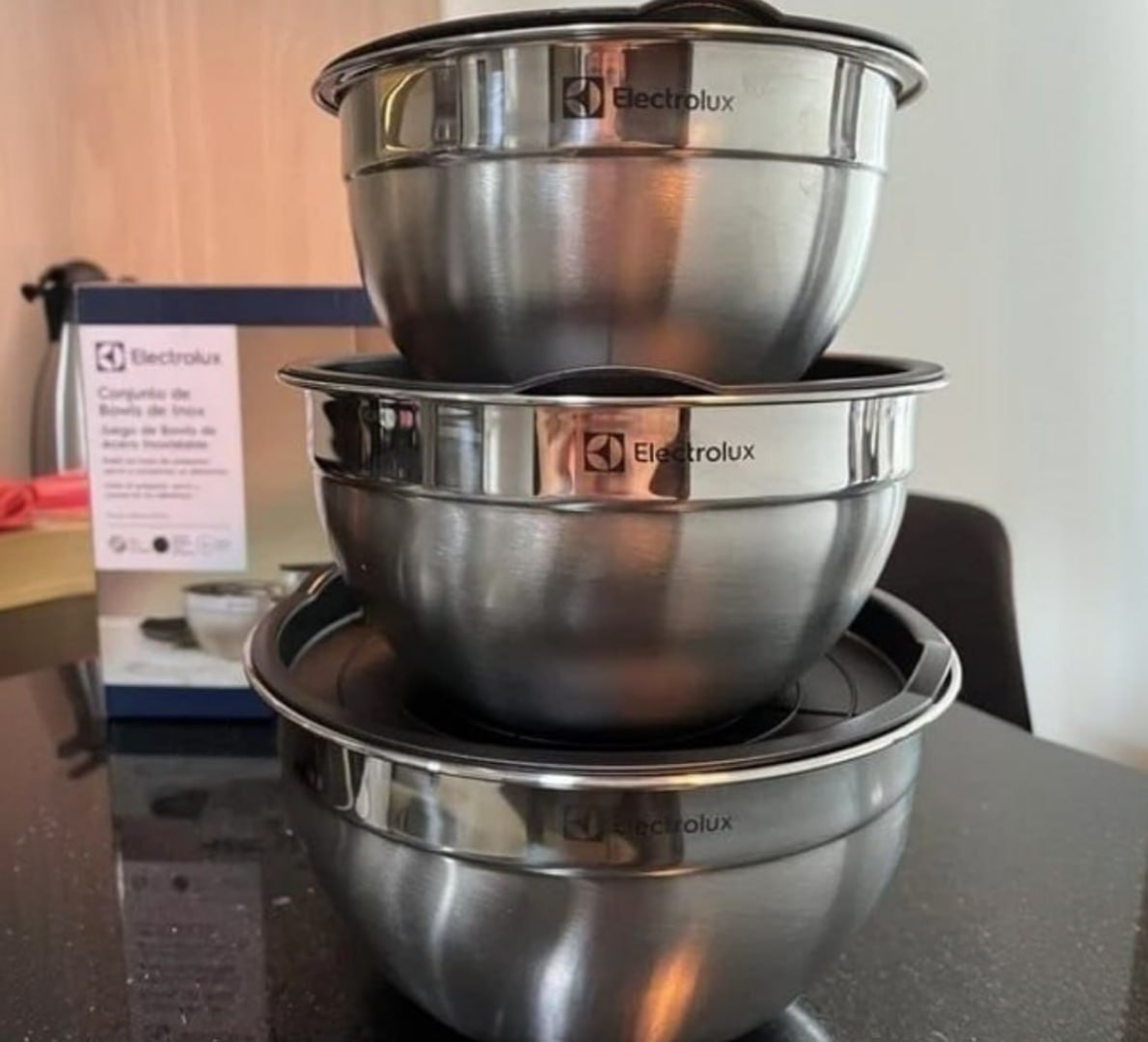 ✅ Conjunto de Bowls de Inox com Tampa Plástica Electrolux