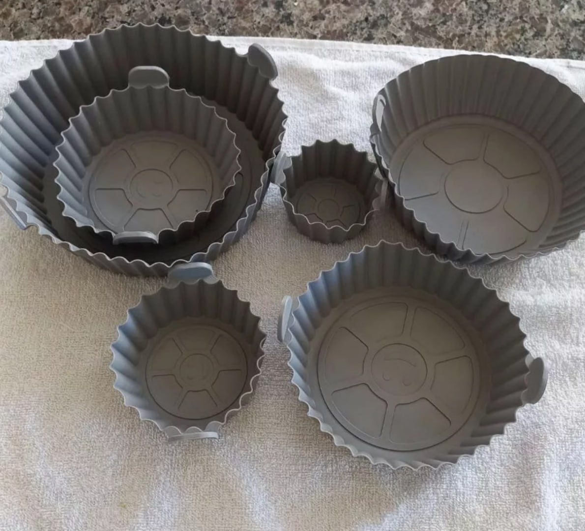✅ Kit 6 Formas De Silicone Para Air Fryer Antiaderente