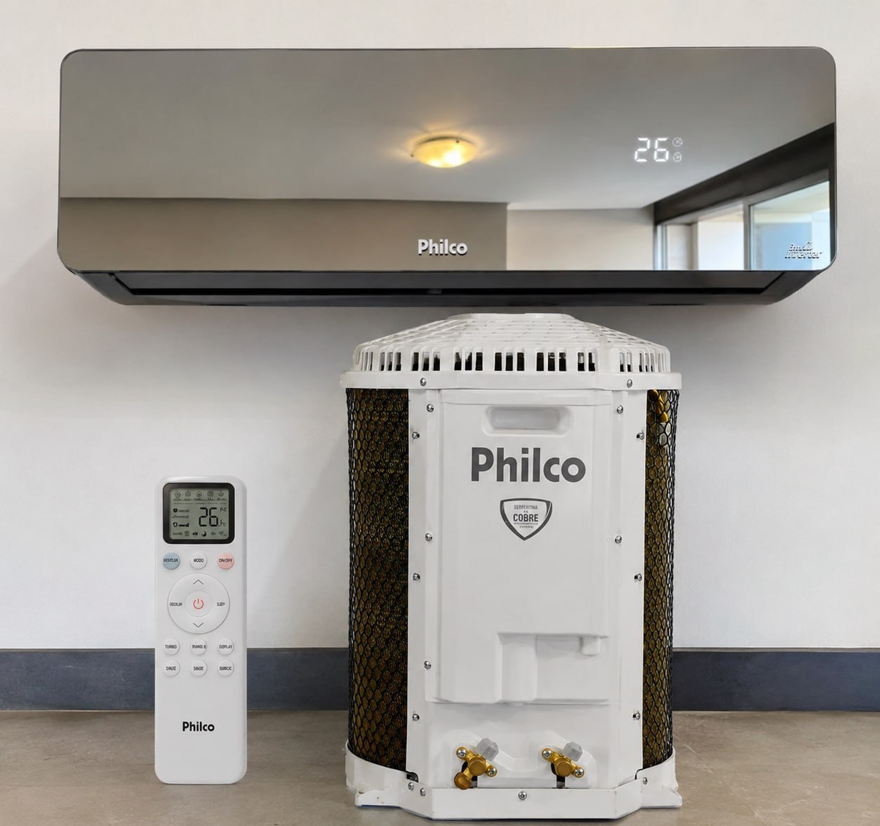 ☀️❄️ Ar Condicionado Split Inverter Philco Espelhado 12000 BTUs Quente e Frio 220V