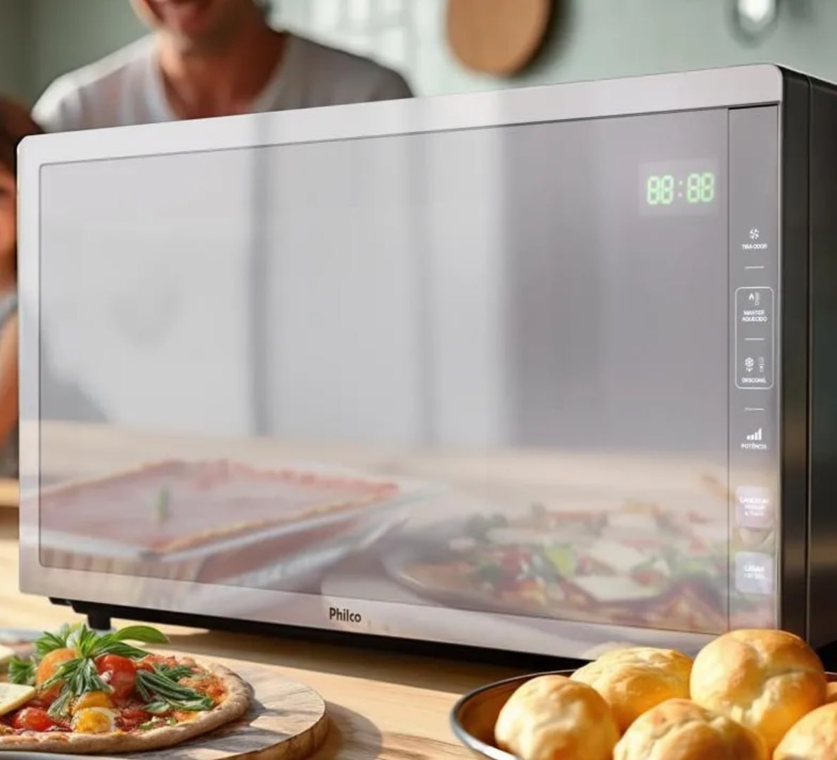 ♨️ Micro-ondas 33L Philco Inox Espelhado