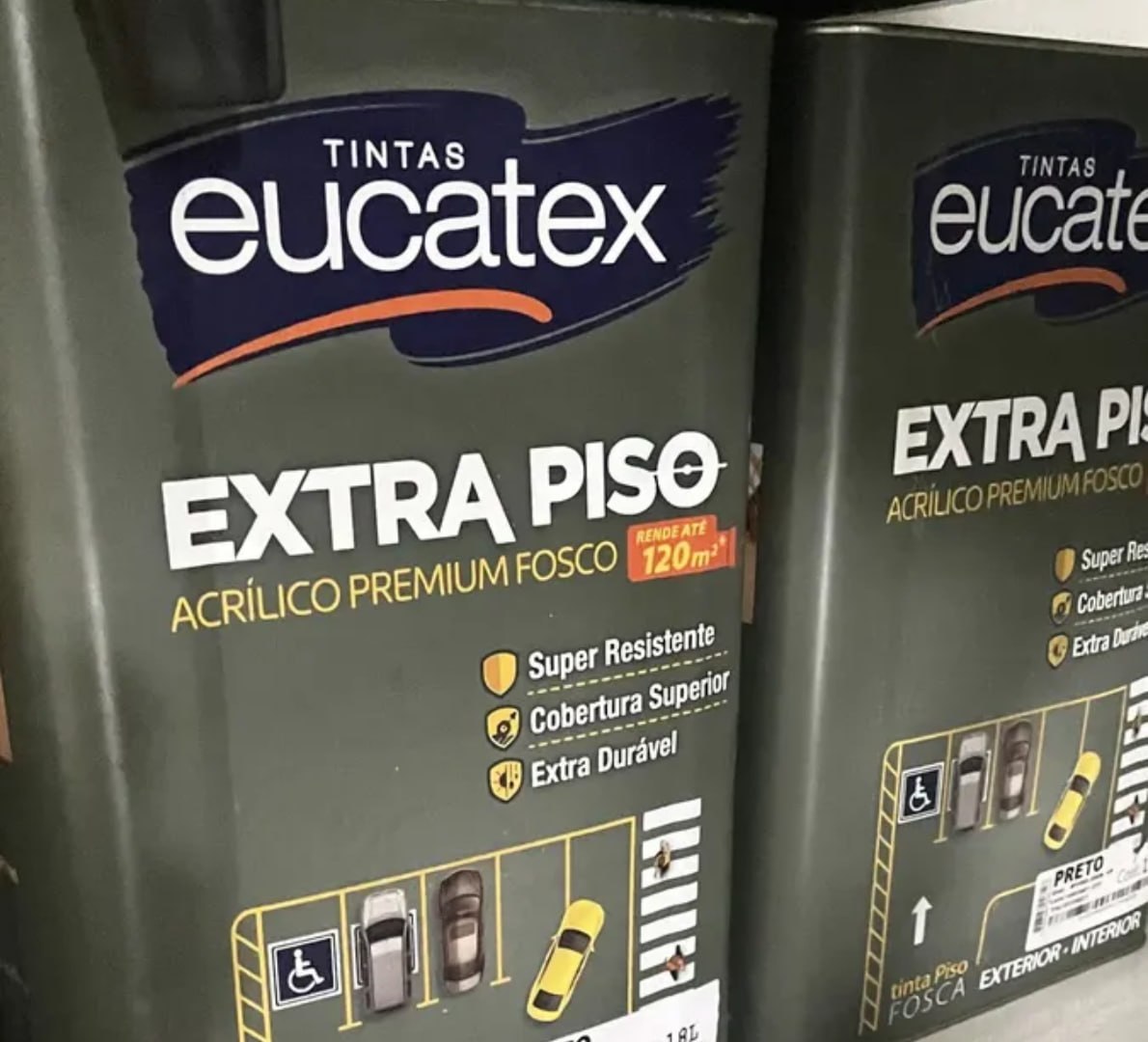 ✅ Tinta Eucatex Extra Piso, Fosco Cor Cinza Escuro, 18 Litros