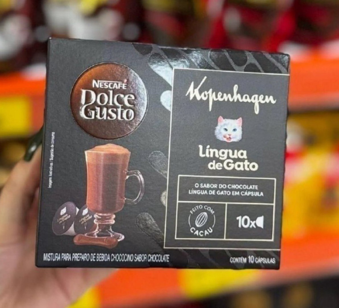 ☕️ Achocolatado em Cápsula Nescafé Kopenhagen Língua de Gato 10 cápsulas