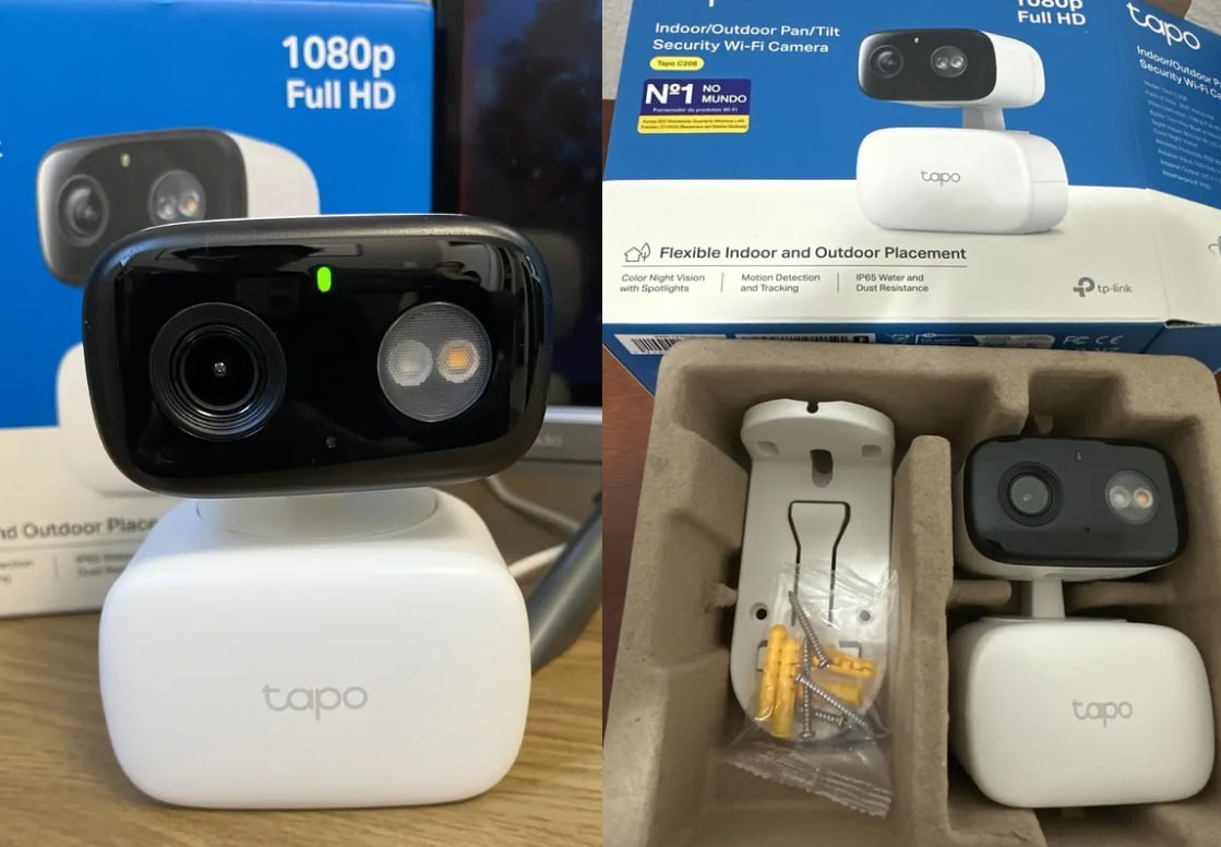 📹 TP-Link Tapo C206 Câmera de Segurança Wifi 1080P 360° Colorida IP65