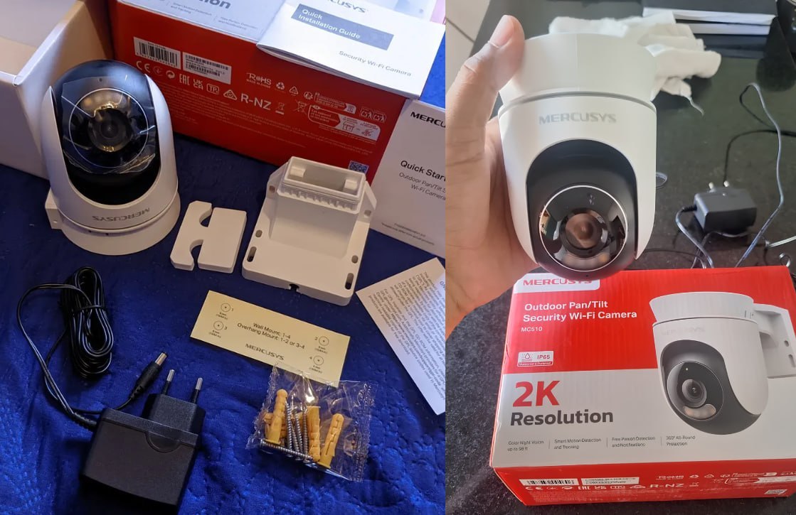 📹 Mercusys MC510 Câmera de Segurança Wi-Fi Externa 2K 3MP Rotação 360 Visão Noturna