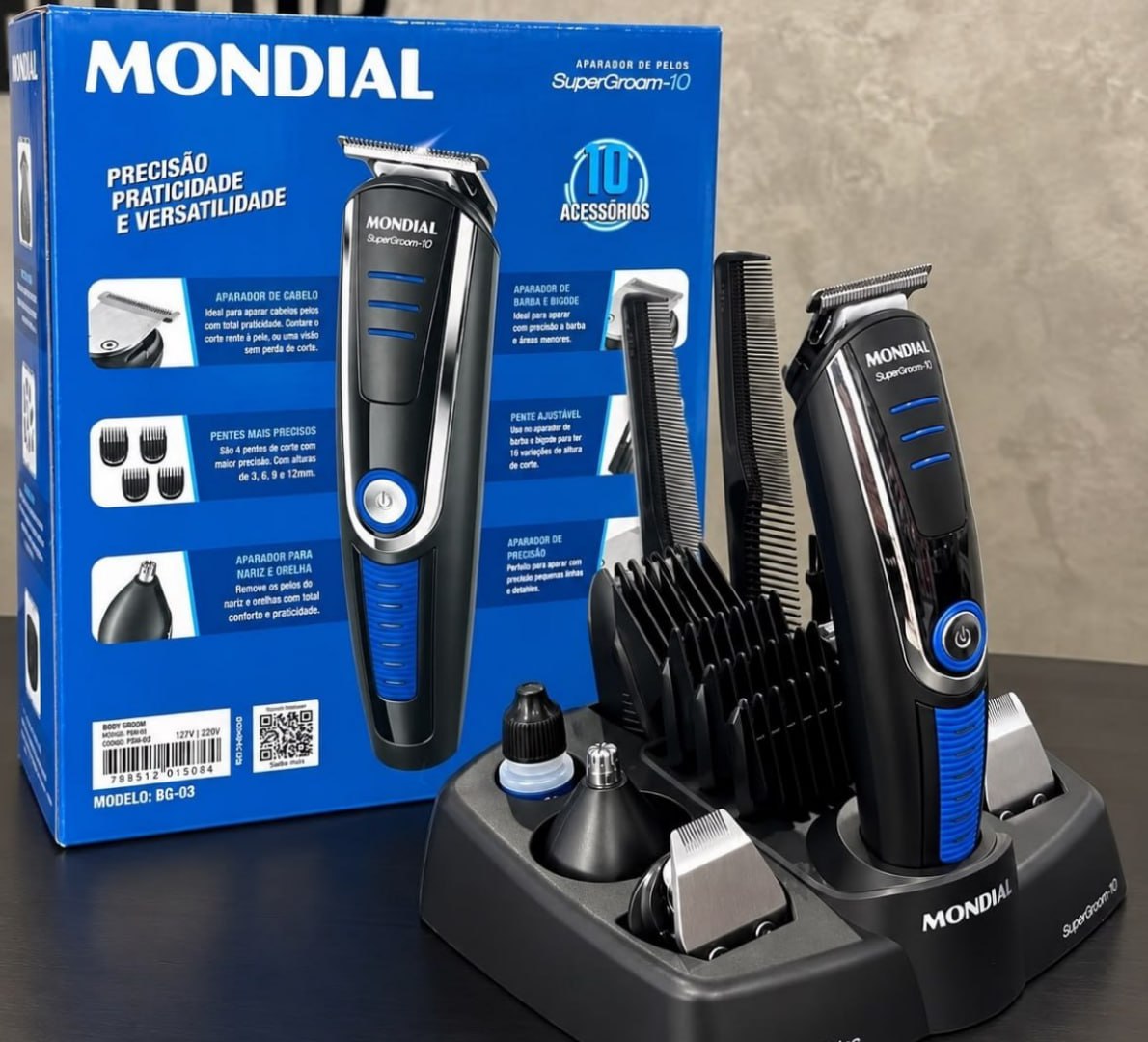 💈 Aparador de Pelos Super Groom 10 Mondial Bivolt