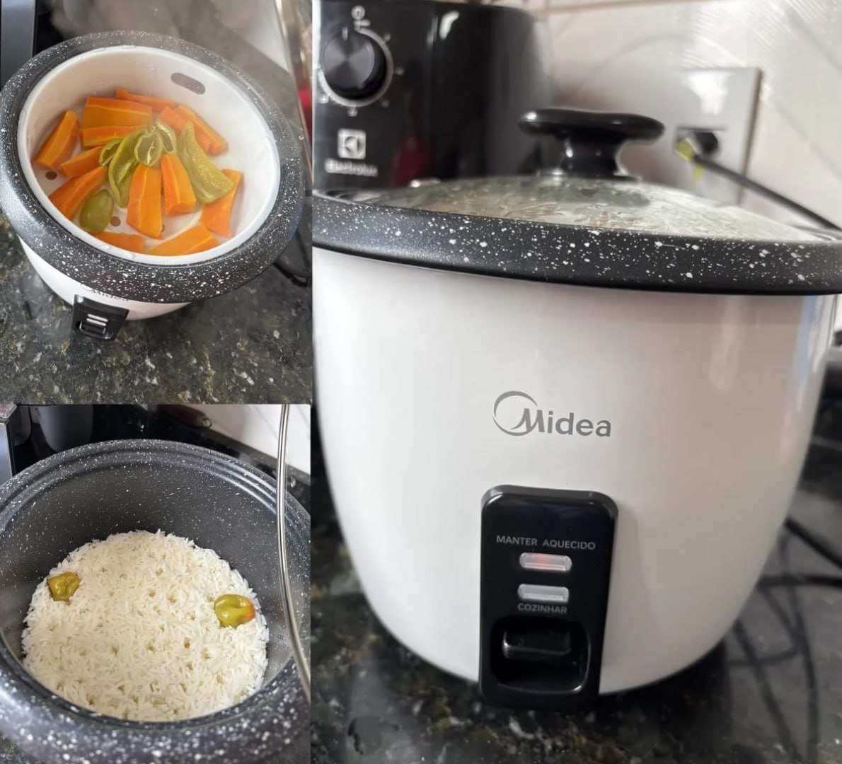 🍚 Panela de Arroz Elétrica Midea 7 Xícaras Tampa de Vidro