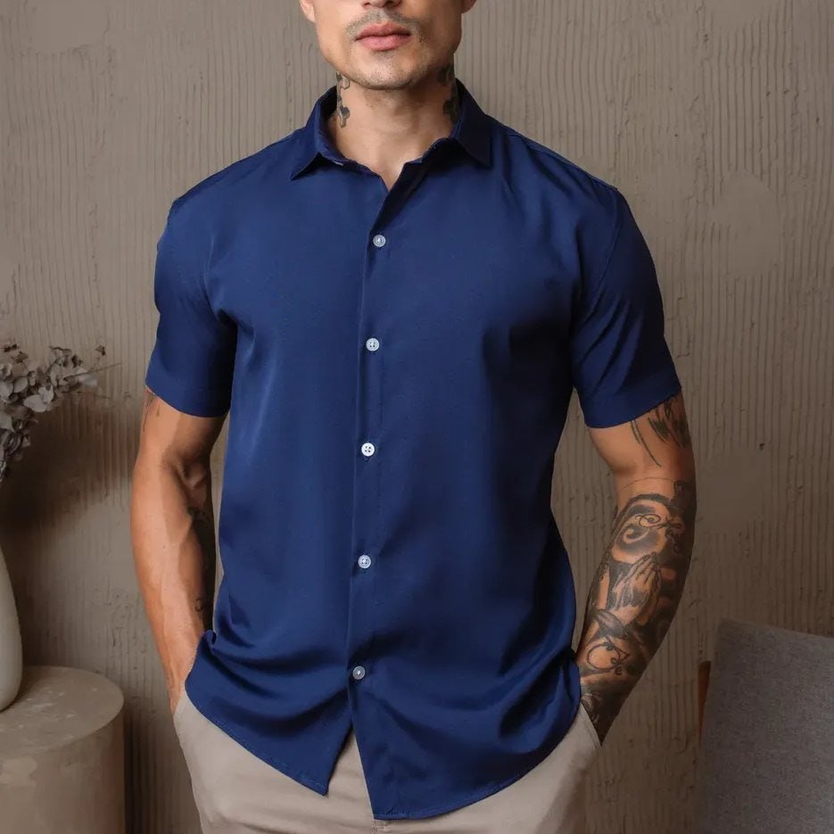 👕 Camisa Social Gola Italiana - Opções de Cores