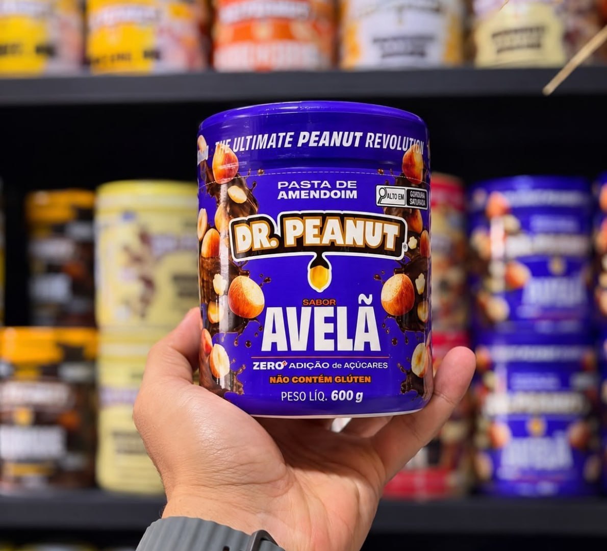 🥜 Pasta de Amendoim Avelã 600g C/ Whey Protein - Dr. Peanut
