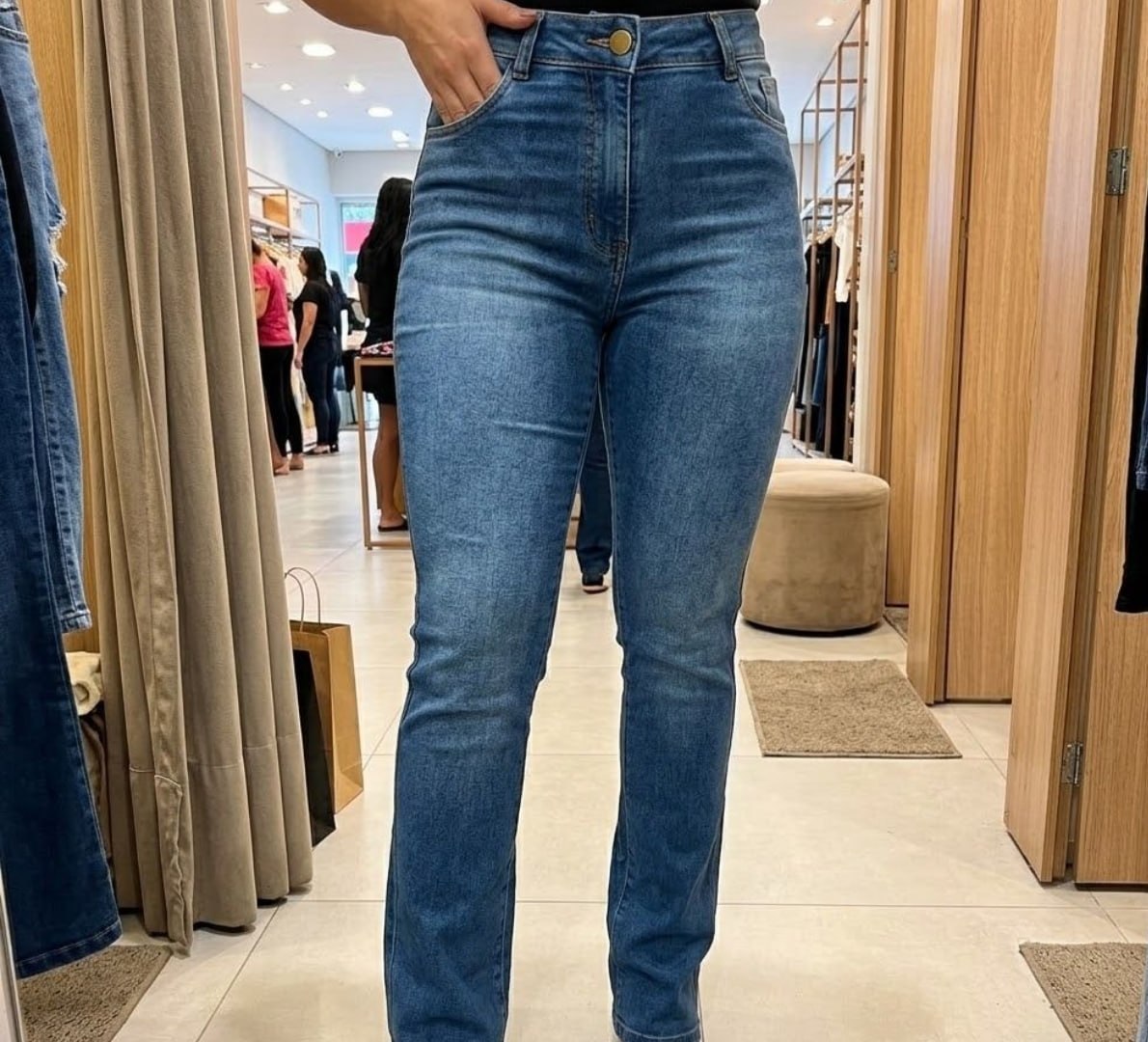 👖 Calça Flare Jeans Cintura Alta
