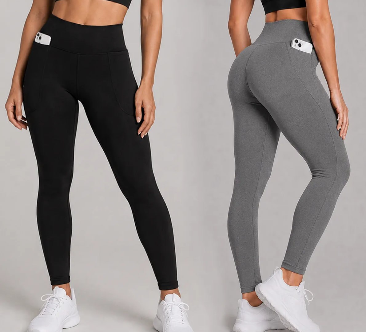 👖 Kit 2 Calças Legging Cintura Alta Com Bolso