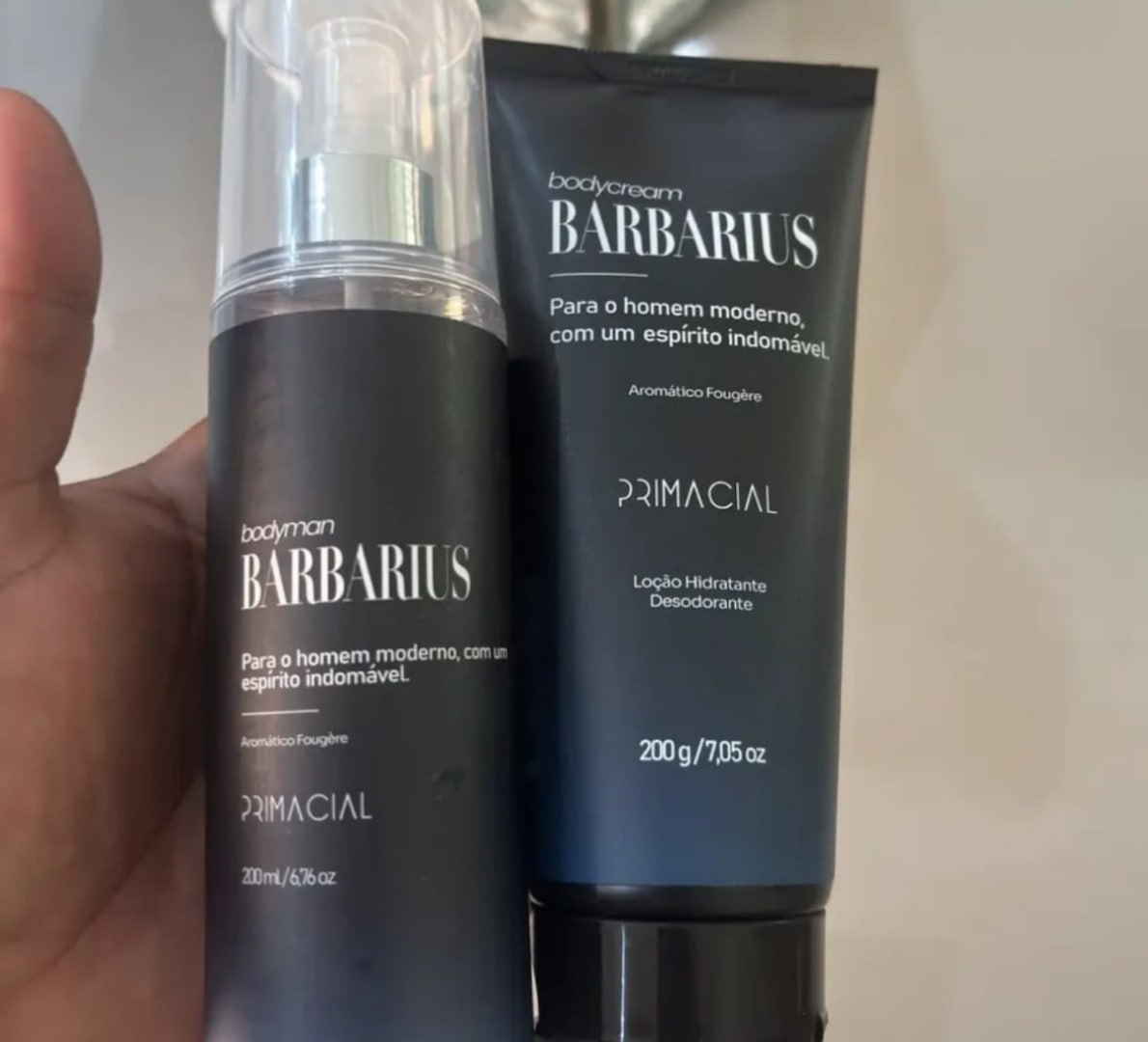 🧴 Kit Body Splash Barbarius + Hidratante Desodorante - Primacial