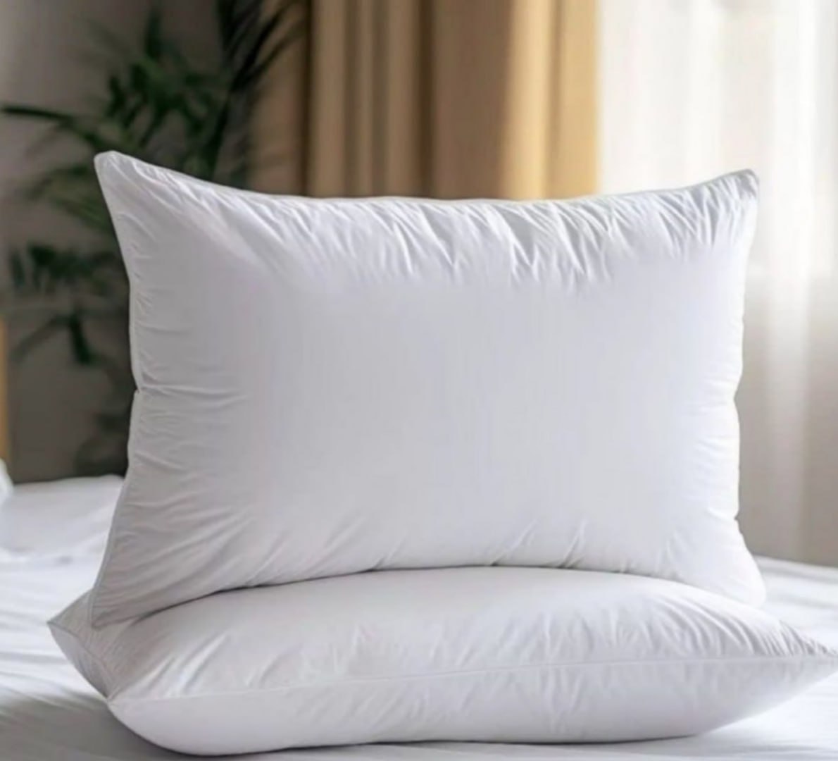 🛌 Kit 02 Travesseiro Antialérgico Pluma De Ganso 70cm X 50cm