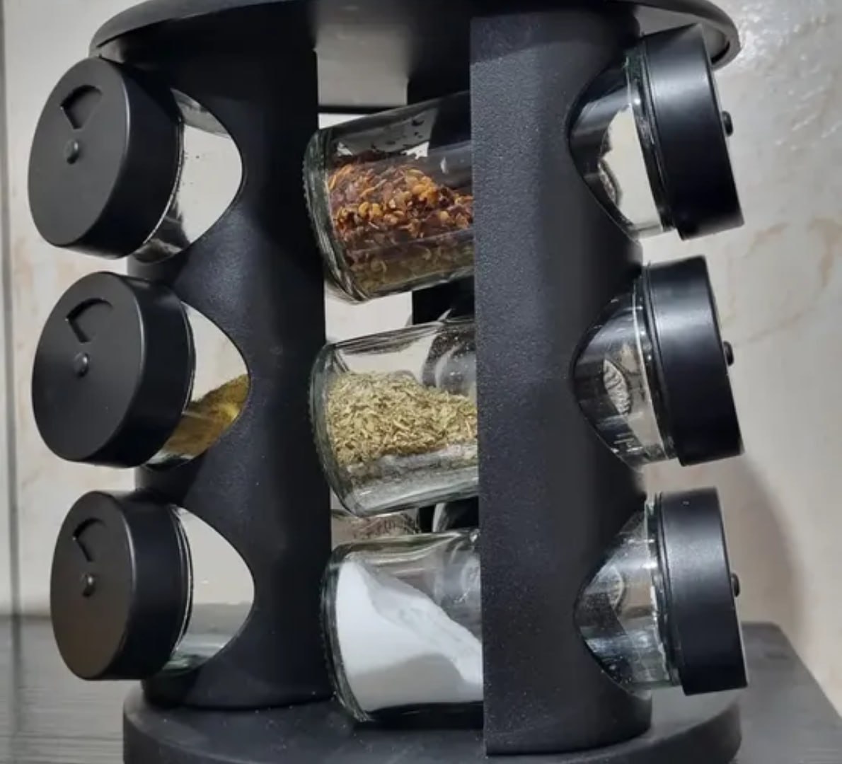 ✅ Porta Condimentos Temperos Giratório 9 Potes De Vidro