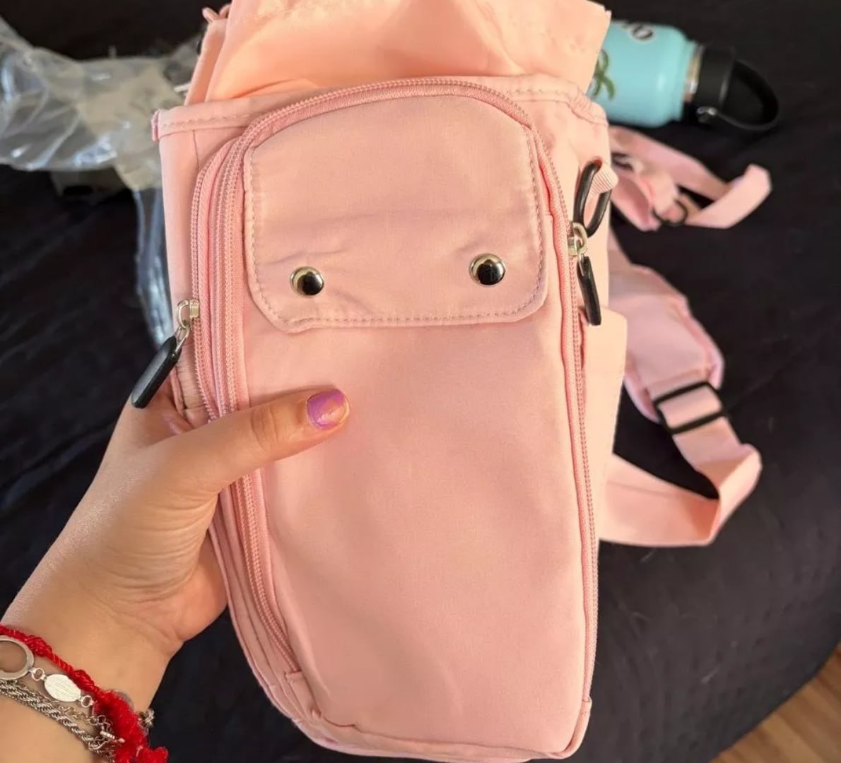 🥤 Bolsa Para Garrafa 5 Bolsos Impermeável Alça Ajustável
