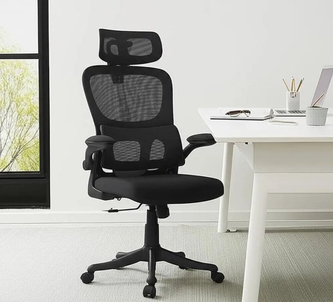 🪑 Cadeira Escritório Ergonômica Suporte Lombar Encosto Cabeça Regulável