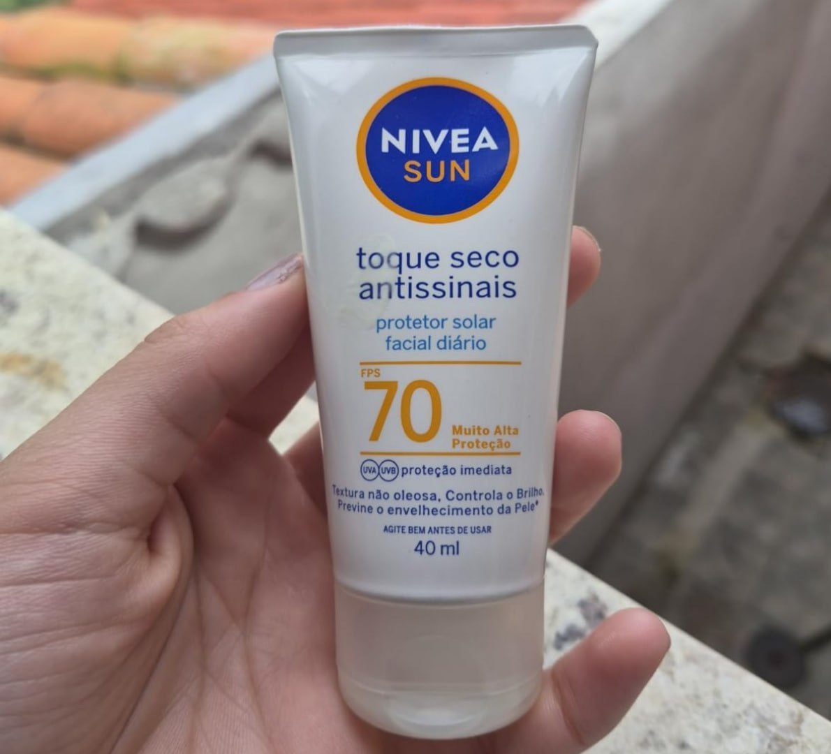 ☀️ Nivea Sun Protetor Solar Facial Toque Seco Antissinais FPS 70 40ml