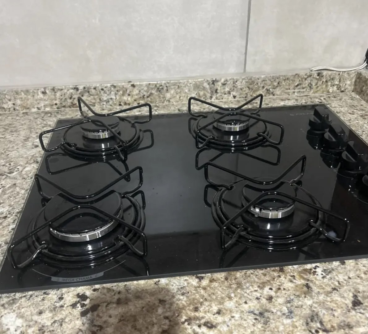 ✅ Cooktop 4 Bocas Atlas Agile Up Mesa Vidro Mega Chama Bivolt