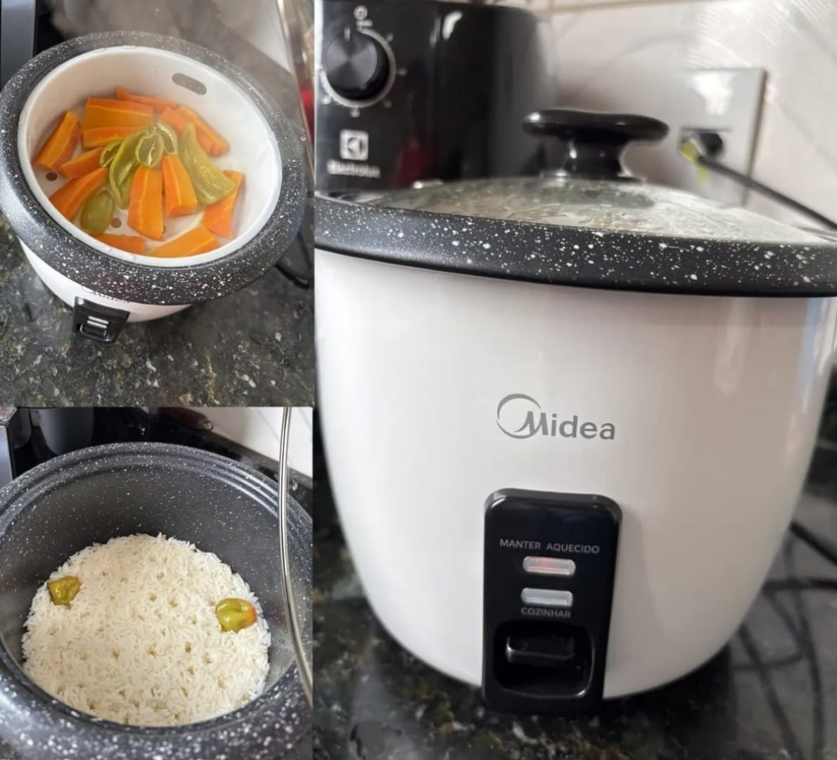 🍚 Panela de Arroz Elétrica Midea 7 Xícaras Tampa de Vidro - 127/220V