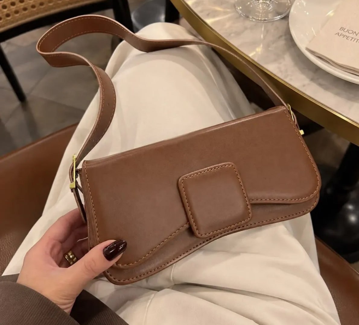 👜 Bolsa Baguete De Ombro Compacta Casual