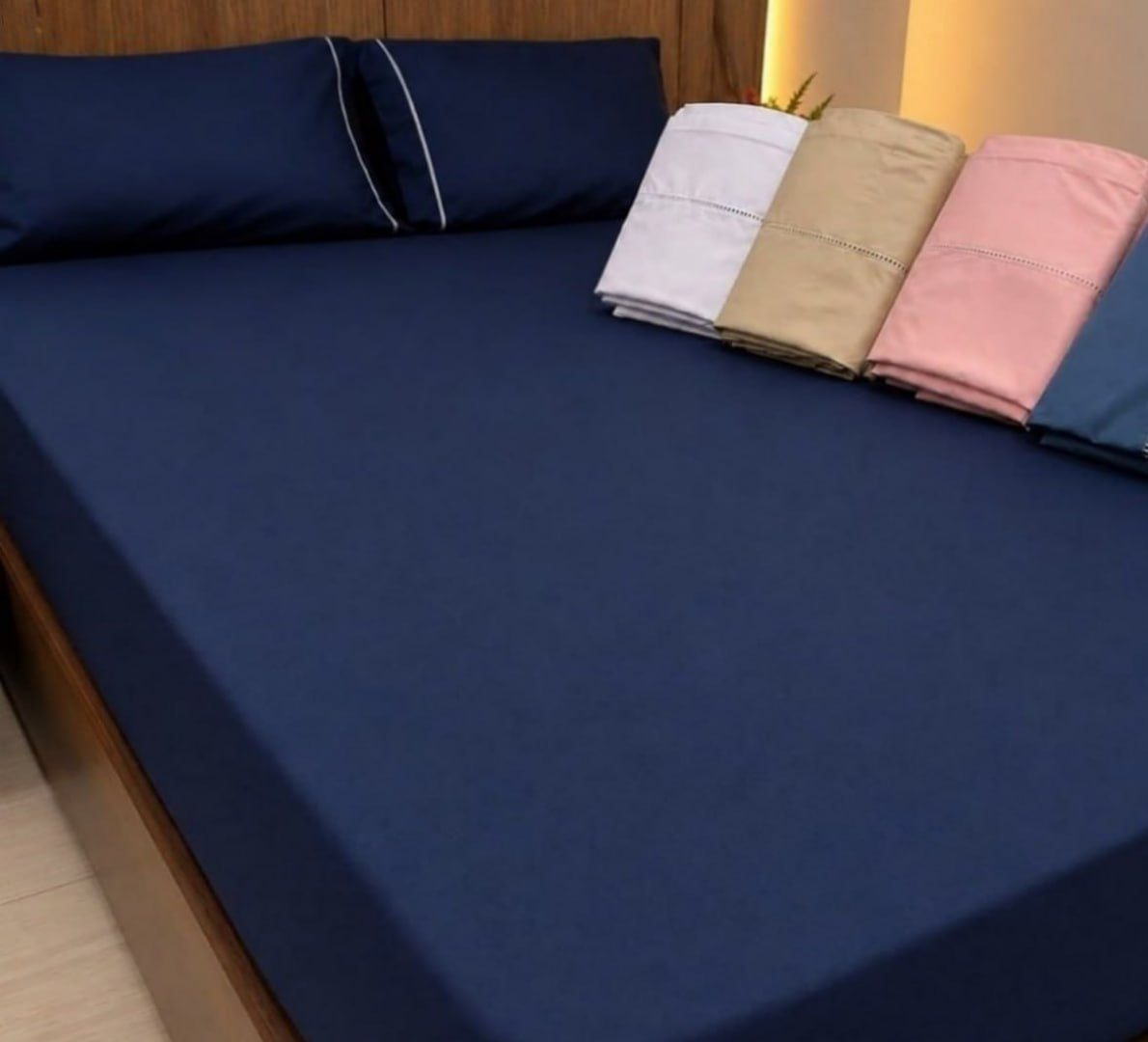 🛌 Jogo De Lençol 400 Fios Cama Queen 3 Pçs