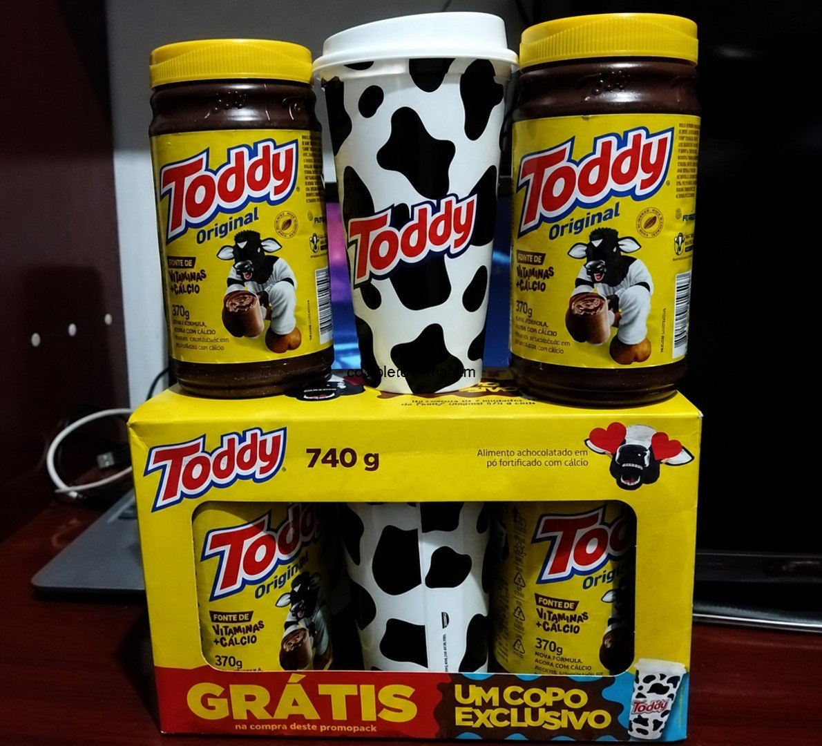 🐮 Kit 2 Achocolatados Pó Original Toddy 740g + Copo Exclusivo
