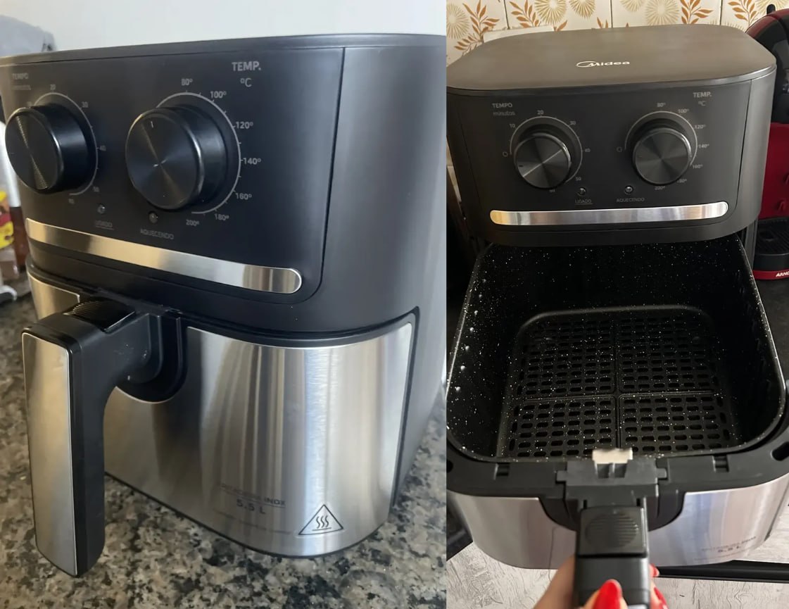 🍟 Fritadeira Air Fryer 5,5L Cyclone Preto e Inox Midea - 220v