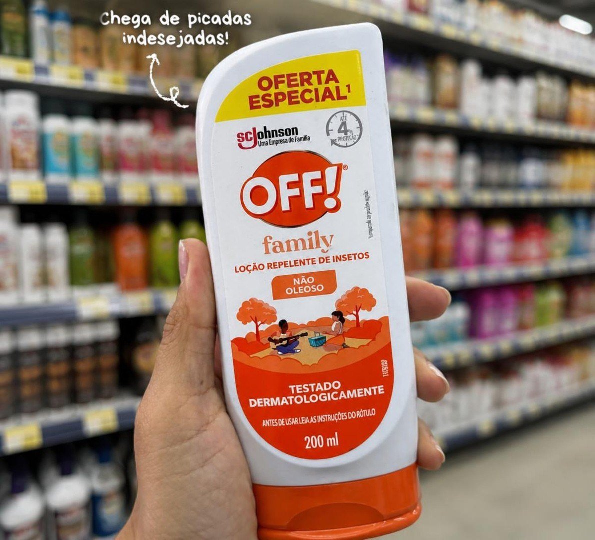 🚫 🦟 OFF! Family Loção Repelente de Insetos e Mosquitos 200ml