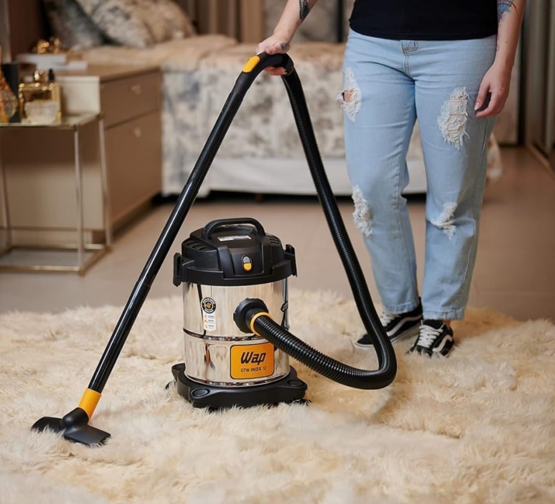 ✅ Aspirador de Pó e Água, Barril 12L, com Filtro Lavável, 160mbar 1400w 127v