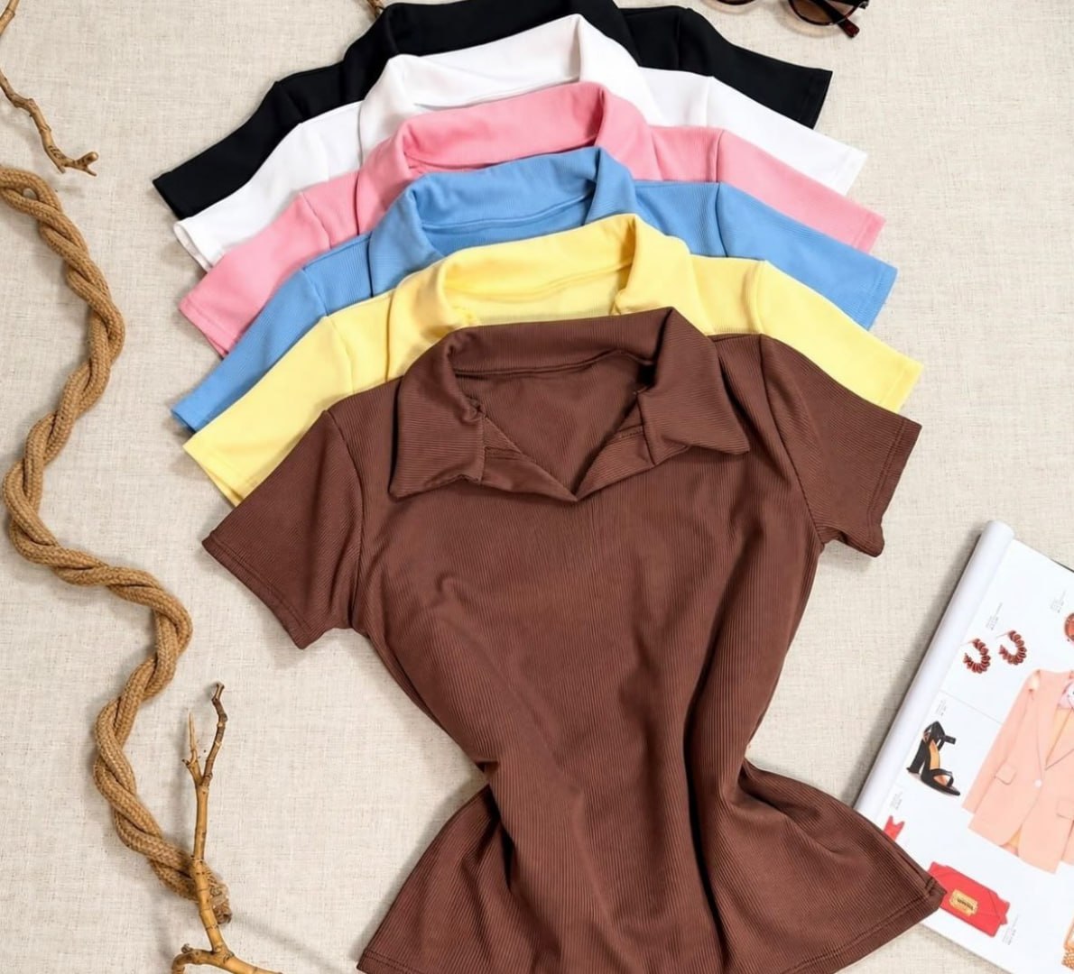 👕 Kit 4 Camisa Gola Polo Canelada Manga Curta