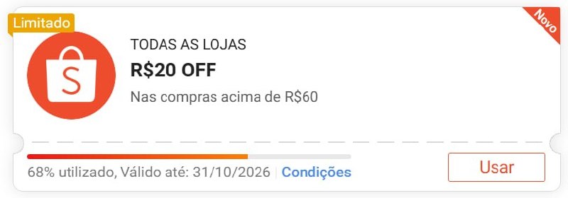 🚨 NOVO CUPOM SHOPEE 🚨