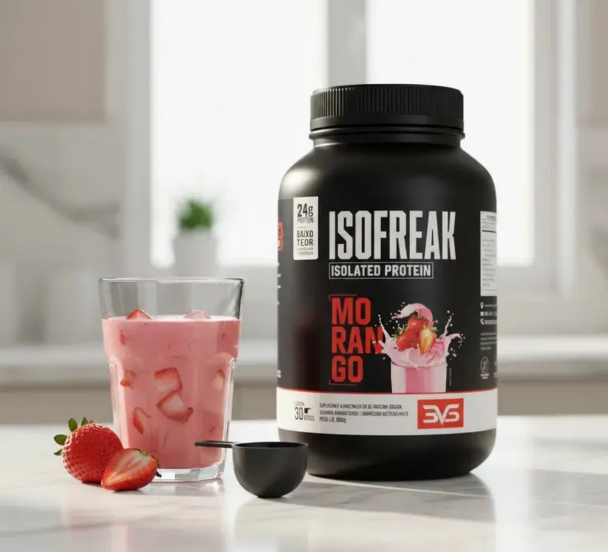 💪 Whey Isolado Isofreak 900g Sabor Morango