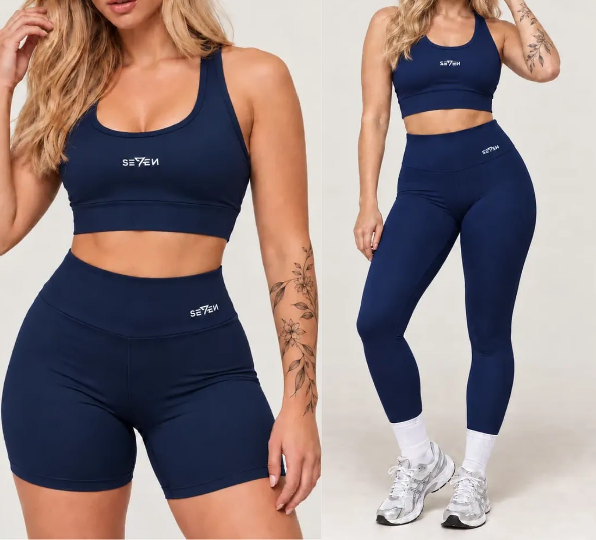 💪 Kit Conjunto Fitness Top Nadador + Legging + Short