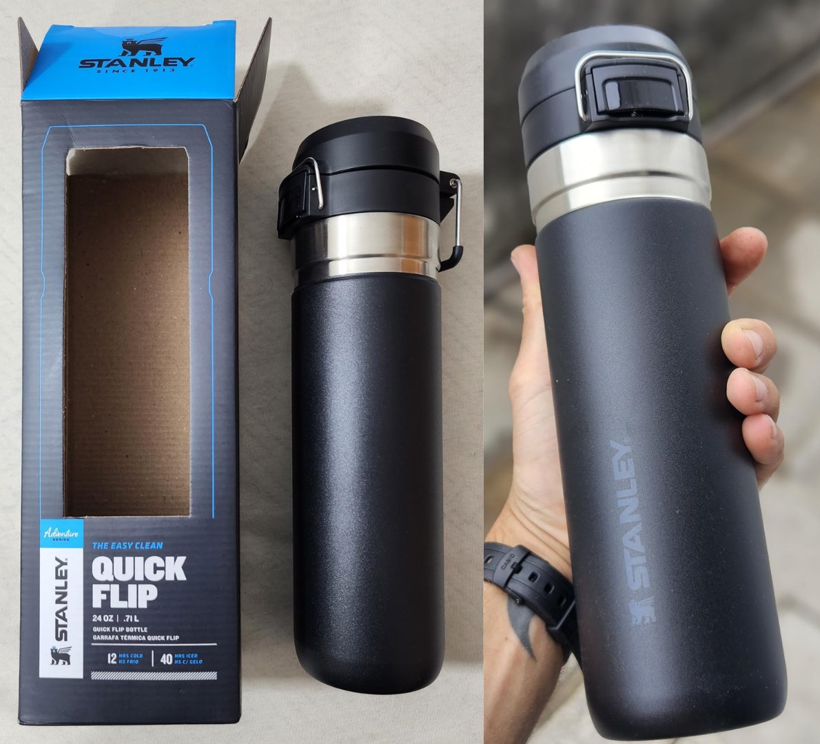 ✅ Stanley Garrafa Térmica Quick Flip Black 710ml