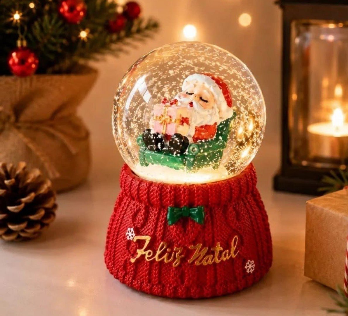 🎅 Decoração de Natal Globo de Neve Natalino
