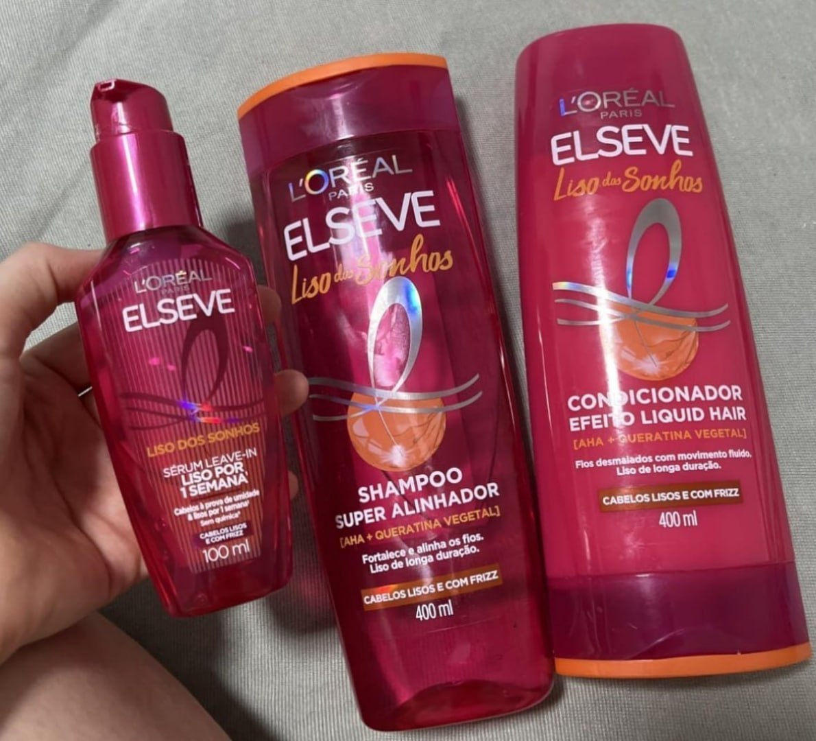 🧴 L'Oréal Paris Elseve Liso dos Sonhos (Shampoo, Condicionador e Sérum)