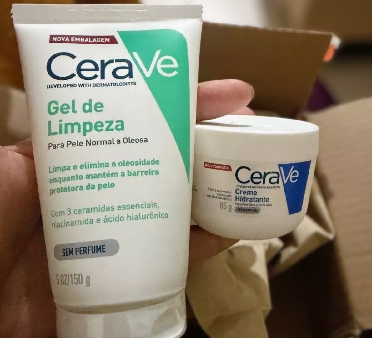 🧴 Kit CeraVe Gel de Limpeza Facial 150g + Creme Hidratante Corporal 85g