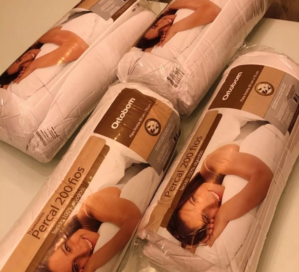 🛏 Kit Travesseiros Ortobom 200 Fios 50x70cm Algodão Antialérgico