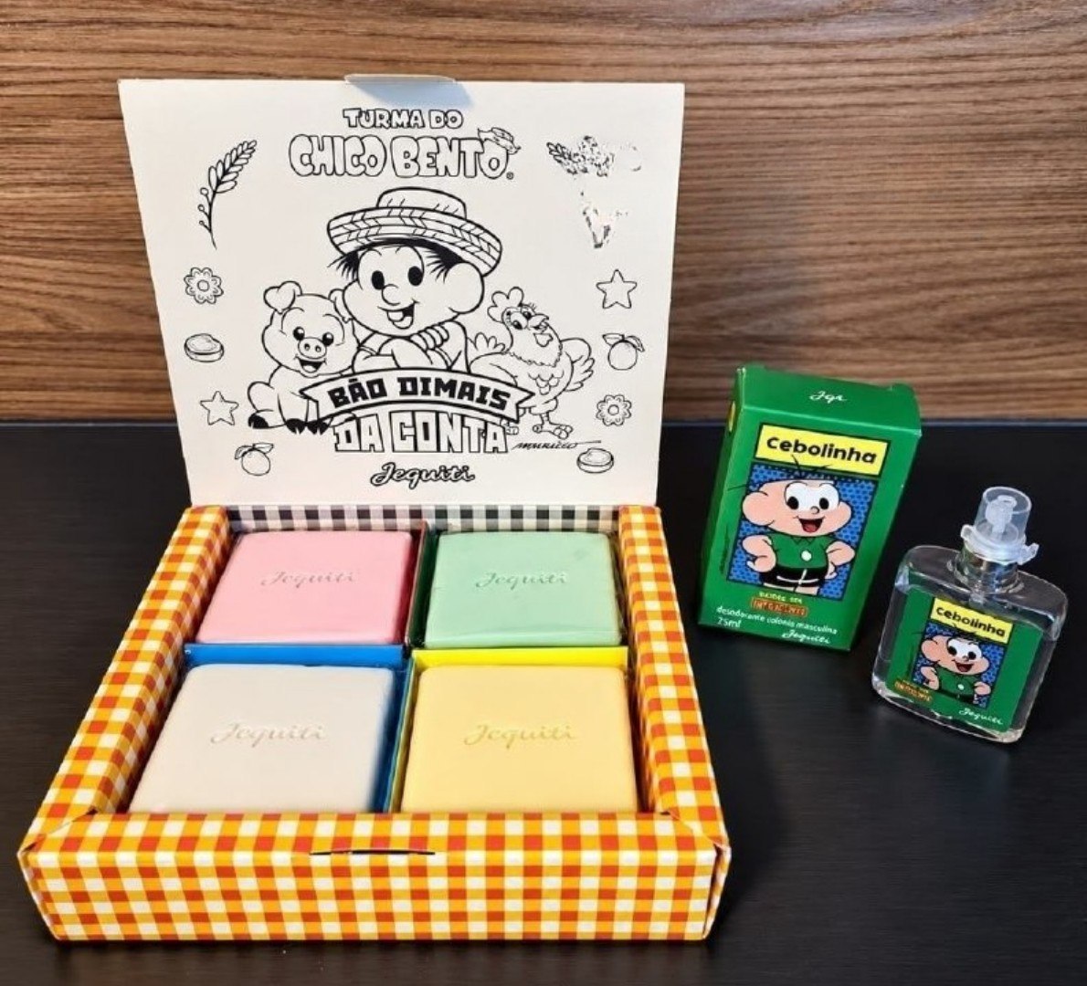 ✅ Kit Perfume Cebolinha + Estojo De Sabonetes Chico Bento