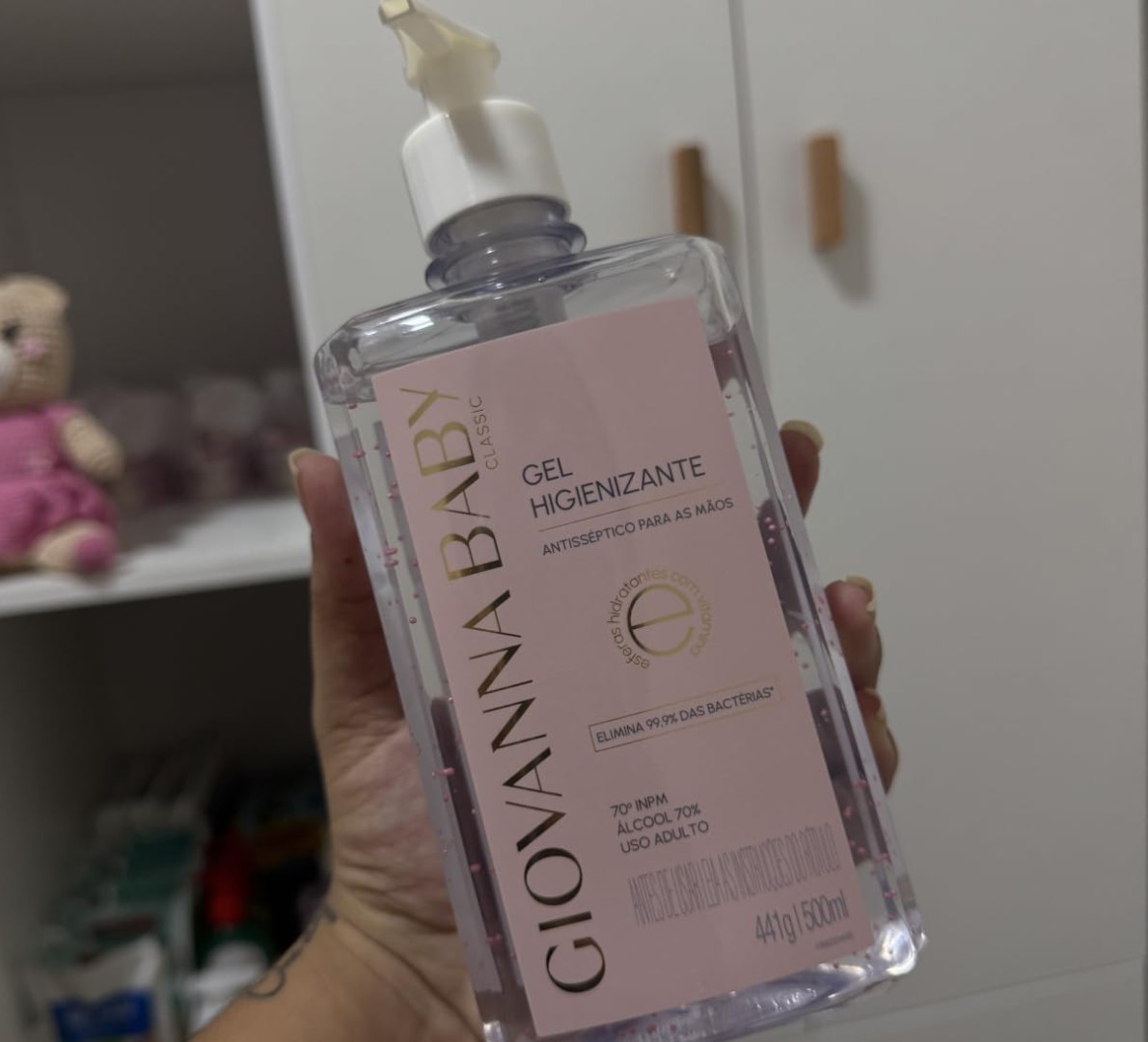 ✅ Gel Higienizante 70% Classic 500mL Giovanna Baby Rosa