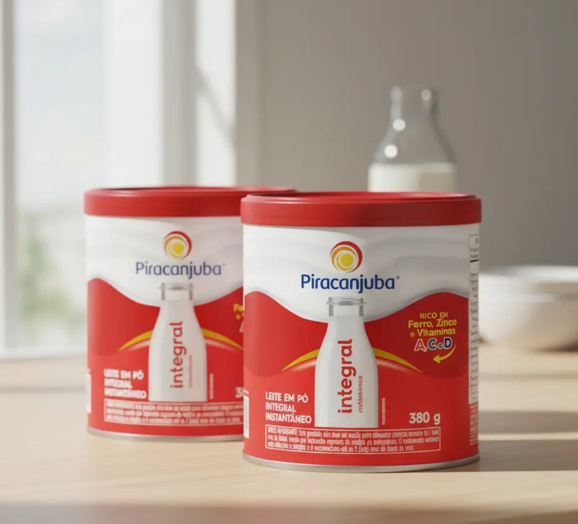 🥛 Leite em Pó Integral Instantâneo Piracanjuba Lata 380g
