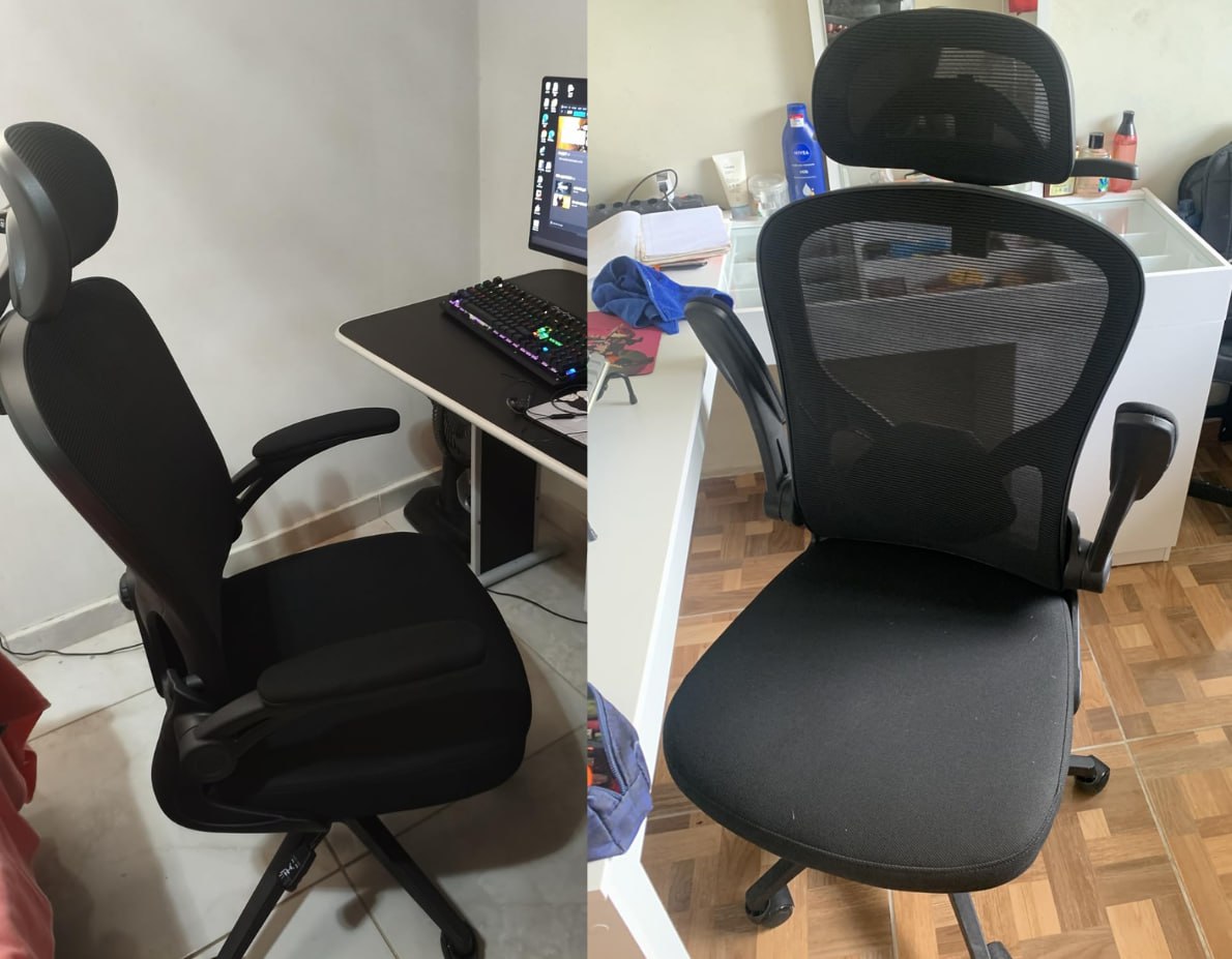 🪑 Cadeira de escritório ergonômica c/ estofado de mesh