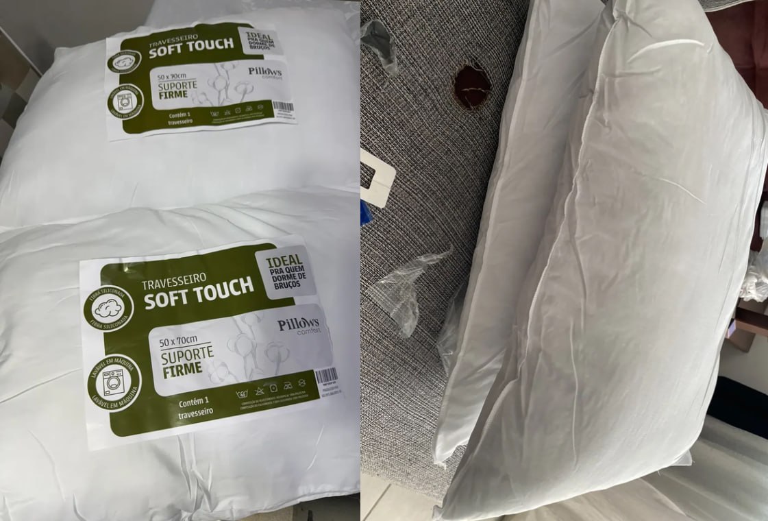 💤 Kit com 2 Travesseiros Antialérgico Soft Coton 50X70cm