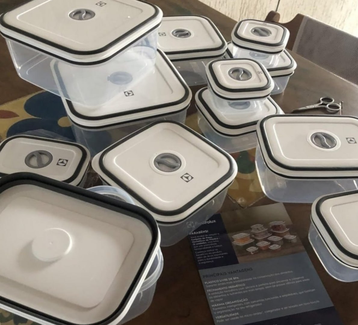 ✅ Kit 12 Potes Herméticos de Plástico Electrolux