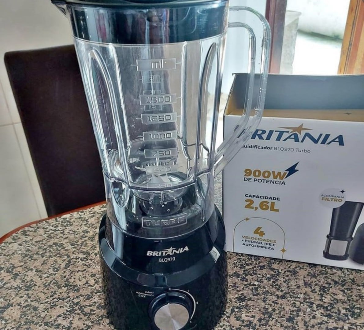 ✅ Liquidificador Britânia Turbo 900W 2,6L