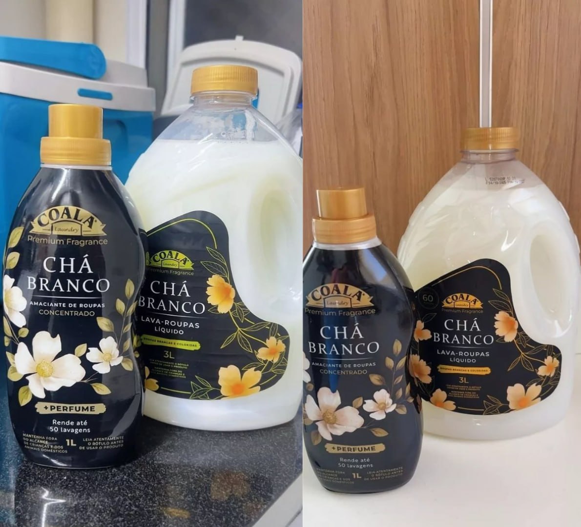 🐨 Kit Coala Laundry Chá Branco (1 lava Roupas 3L +1 Amaciante 1L)