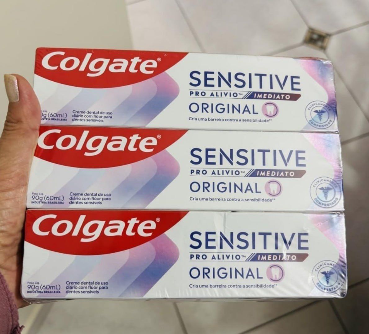 🦷 Colgate Sensitive Pro Alívio Imediato Creme Dental 90g - 3 unidades