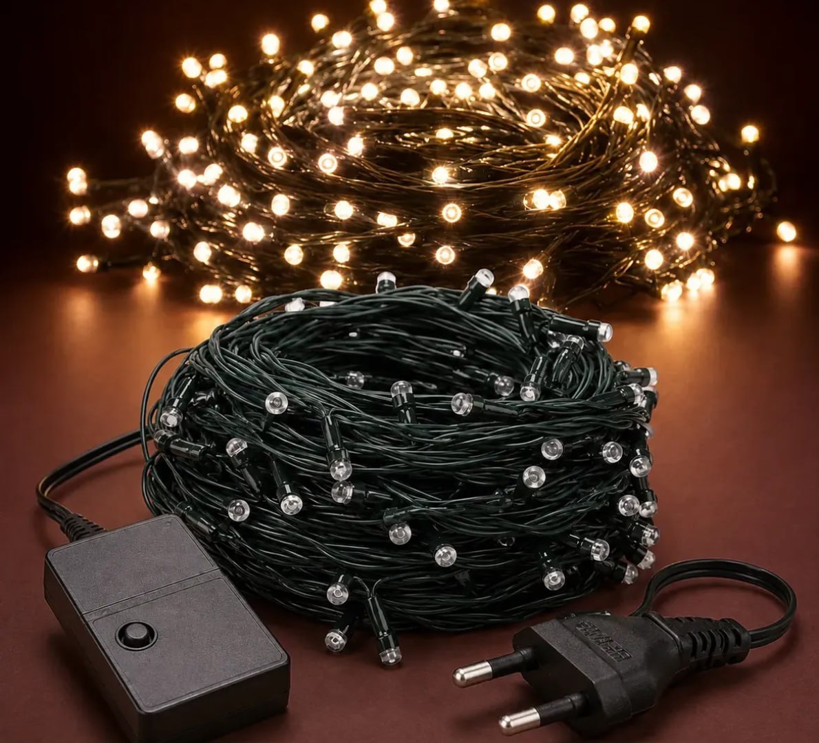 💡 Cordão 200 Leds Pisca 20 Metros 8 Funções