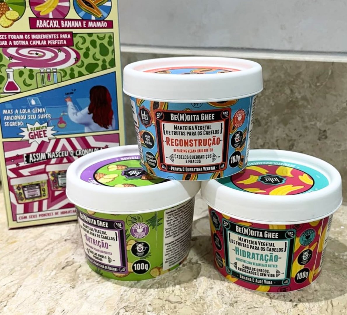 🧴 Kit Cronograma Capilar Be(m) dita Ghee 3 Produtos Lola Cosmetics