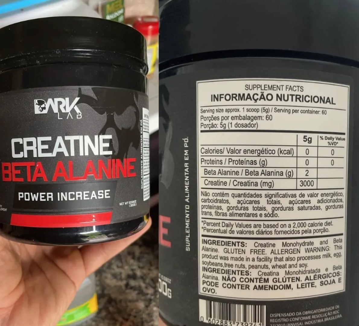 💪 Creatina Pura + Beta Alanina 300g Dark Lab