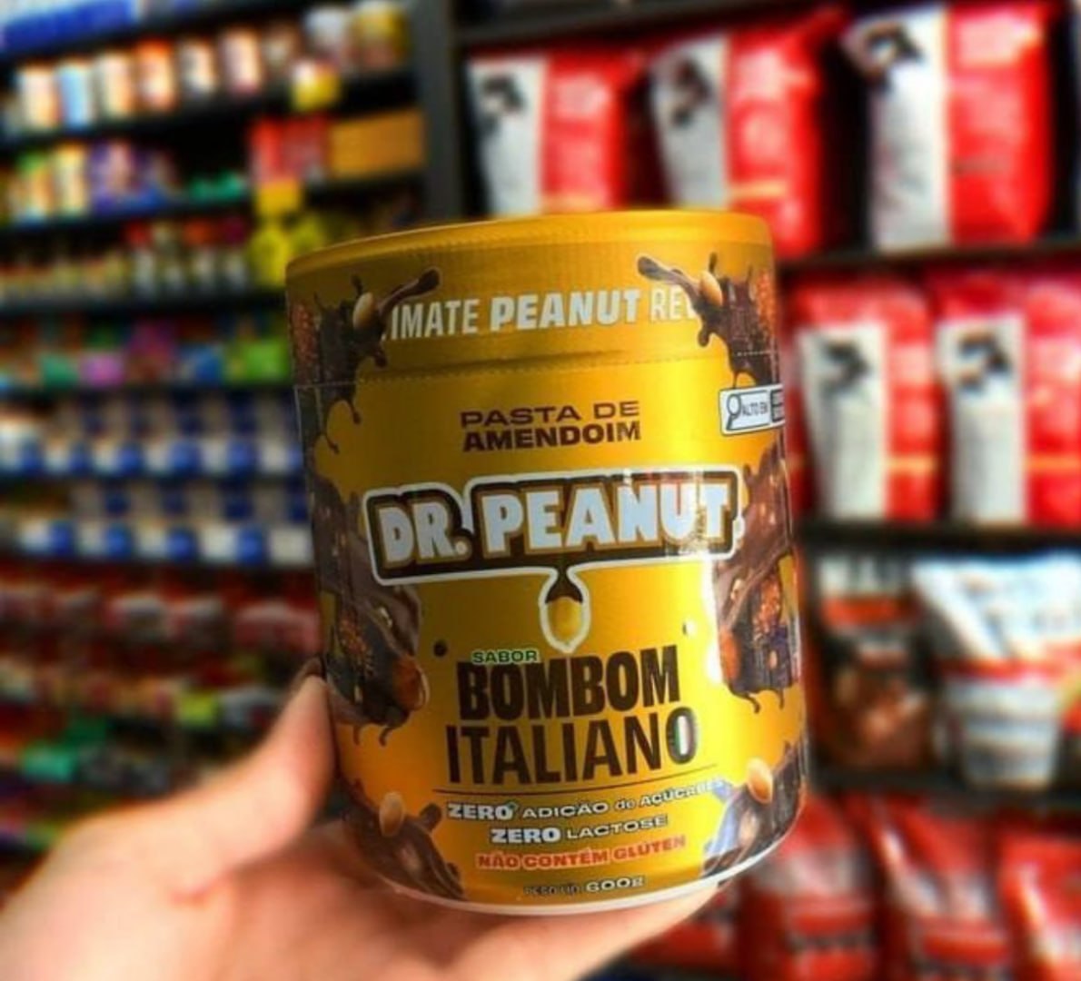 🥜 Pasta de Amendoim Dr. Peanut c/ Whey Protein Bombom Italiano 600g